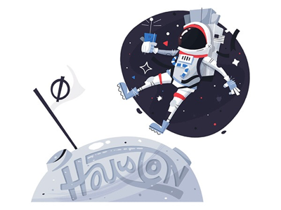 Houston astronaut flag houston lettering luna lunar moon space spaceman texas