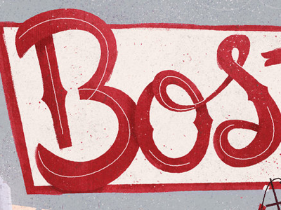 Boston lettering boston hand lettering letters map red sox script type
