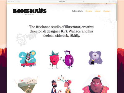 Portfolio update bonehaus character illustration portfolio squarespace update website