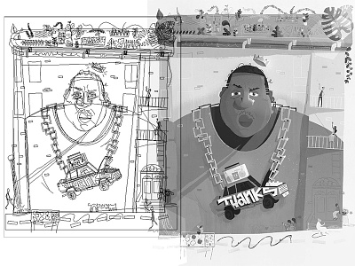 Biggie process biggie building chain neighborhood notorious nyc process progress rapper sketch thanks wip