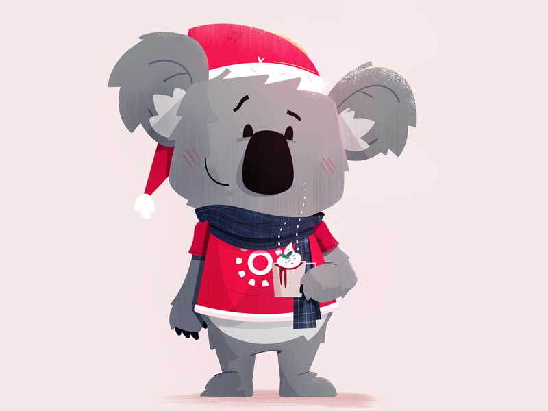 Koala Christmas by Kirk! Wallace on Dribbble