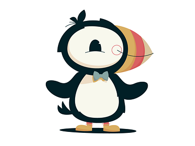 Puffin bird character character design penguin puffin tux tuxedo wedding