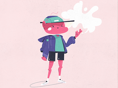 Ciggies 5 panel character character design cigarette hat jock shorts skateboarder
