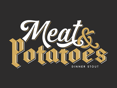 Lord Hobo Meat & Potatoes beer black letter blackletter brewery craft lettering lord hobo script