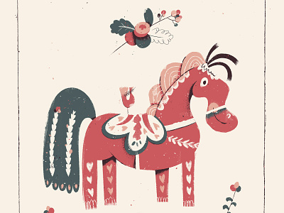 Dala Horse animal berries berry christmas dala dala horse gift holiday holiday card holiday illustration horse sweden swedish toy toy design