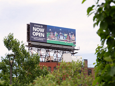 Chase Mural Billboard ad advertisement advertising advertising campaign billboard billboard mockup boston illustration ma massachusetts