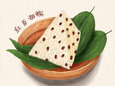 Chinese food-zongzi dragon boat festival food food illustration illustration zongzi