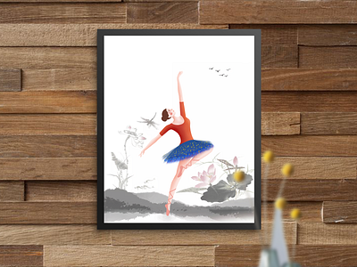 Ballet ballet dancer home decoration illustration