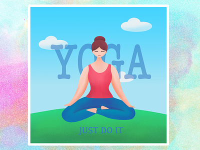 YOGA design girl illustration people sport yoga pose