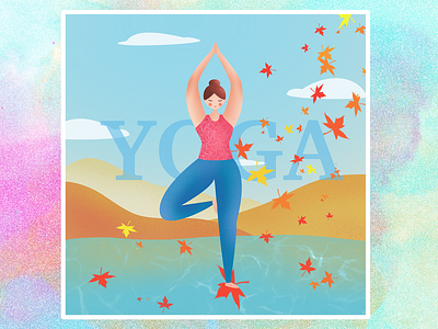 YOGA design girl illustration people yoga pose