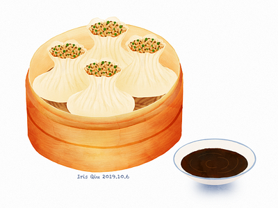 Steamed Pork Dumplings breakfast dumplings food illustration illustration ，food