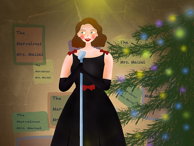 The Marvelous Mrs. Maisel black blackdress character design girl illustration