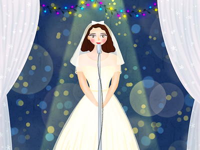 The Marvelous Mrs. Maisel design drawing girl illustration painting procreate wedding dress white