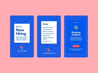 Now Hiring - Instagram Story agency avenir blue career careers page classic blue hiring icon instagram story instastory marketing now hiring pattern pink poster promotion red rose salmon typography