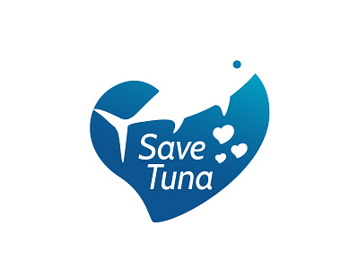 Save Tuna animal blue fish gestalt logo logo design logogram sea tuna