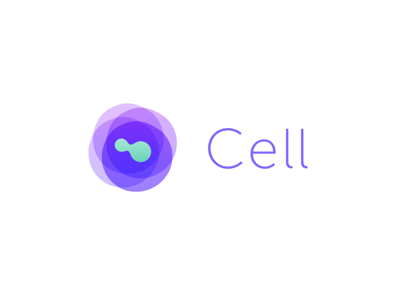 Cell App - Logo app logo gradient museo sans violet purple cell group cell identity logogram logo