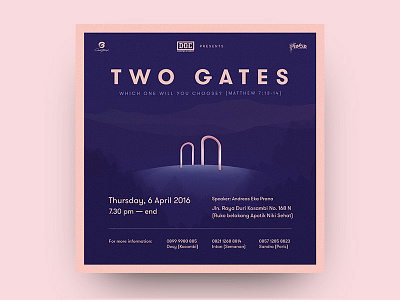 CG Invitation - Two Gates cell group church gates instagram invitation layout pink purple talks two gates violet
