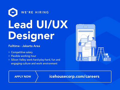 Icehouse Hiring Poster avenir blue hiring icehouse lead uiux designer poster