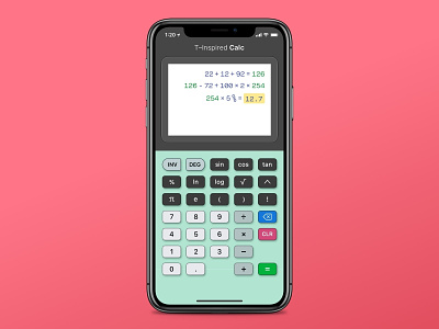 Daily UI #4 - Calculator calculator daily ui google green inspired iphone x maison neue mono mint mobile sf ui text skeuomorphism texas instrument ui