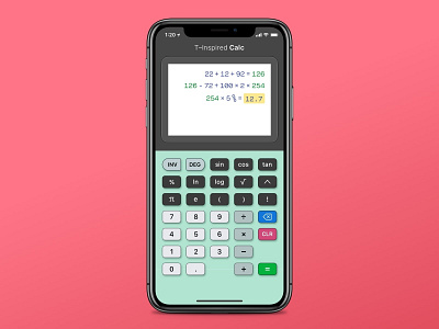 Daily UI #4 - Calculator calculator daily ui google green inspired iphone x maison neue mono mint mobile sf ui text skeuomorphism texas instrument ui