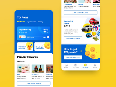 TIX Point Exploration blue card cars events experience lottery loyalty loyalty points prize redeem reward rewards sf ui text tiket tix point tour travel voucher wallet yellow