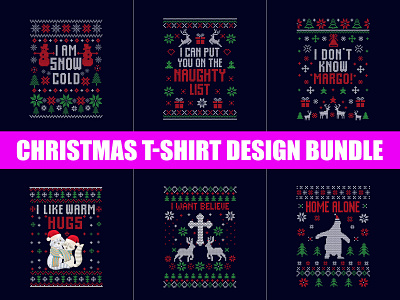 Christmas T-Shirt Design Bundle amazon t shirts amazon t shirts design christmas christmas design custom t shirt design girl t shirt design illustration new christmas