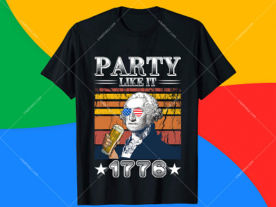 Party Like It 1776 4th July T Shirt Design Free Download By Billu Rahim On Dribbble