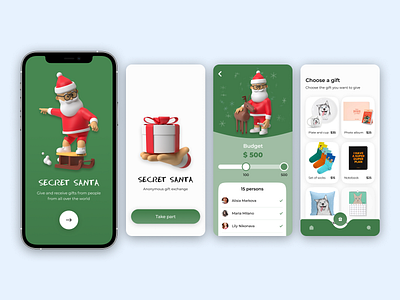 Secret Santa App app design ui