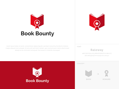 Book Bounty Logo book bounty brand branding dailyui dailyuichallenge design graphic design icon illustrator logo logo design logos logotype red reward typography ui ui design vector