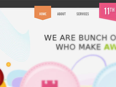 11th agency Menu 11thagency awesome color home page interface menu orange pink ui ux web webstie