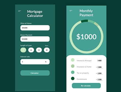 Calculator for Mortgage.