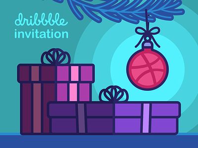 🎟️DRIBBBLE INVITE 🎟️ bauble dribbble invite gift giveaway icon illustration invitation invite