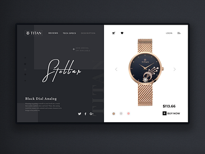 Titan concept design stellar typography ui uidesign watches web webdesign