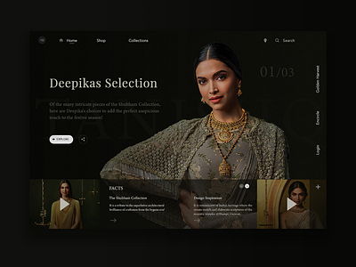 Tanishq website concept design black clean dark jewellery minimal typography ui uidesign web webdesign