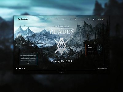 Bethesda Website Landing Page black elderscrolls gaming illustration minimal uidesign web webdesign