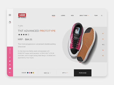 Vans Website adobexd art clean design new pink shoes typography ui uidesign ux vans web webdesign