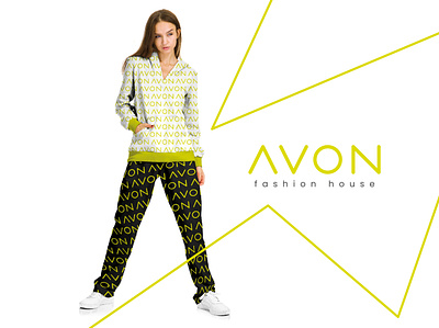 AVON fashion house Logo art branding clean design flat graphic design illustrator logo minimal typography