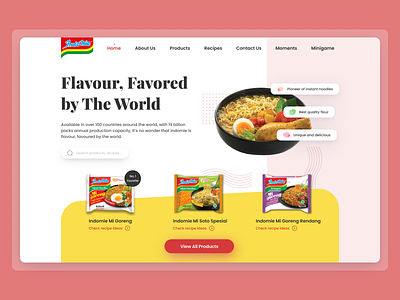 Exploration Indomie Landing Page food homepage indofood indomie instant noodles landing page noodles ui ui ux ux web design website