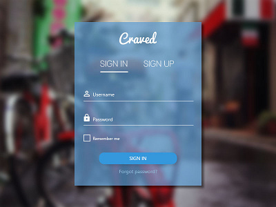 Login Page Craved app login material mobile page prototyping ui ux