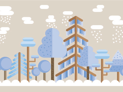 Winter is Coming! animation cloud design flat illustrator season tree winter