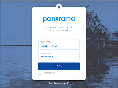 Panorama Login UI blue explore flat login sketch ui