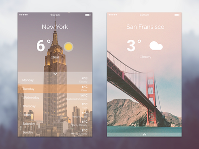 Weather App Concept app mobile news ui ux weather