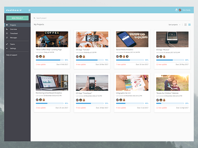 Project Management Dashboard | Exploration card dashboard flat management project sketch ui web