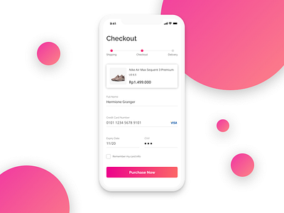 Credit Card Checkout checkout credit creditcard dailyui form iphonex mobile app payment