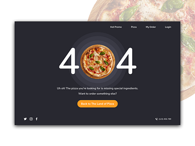 Daily UI #008 - 404 Page 404 error 404 page dailyui008 delivery service pizza