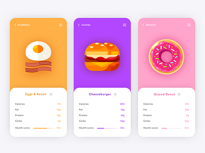 Food Nutrition App app design illustration mobile mobile design ui ux