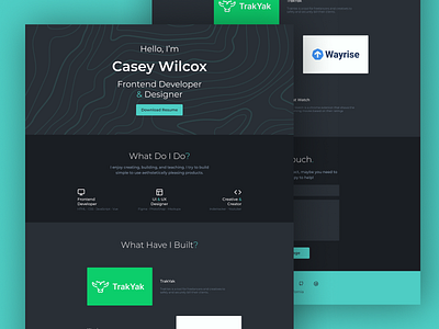 Developer Portfolio branding dark figma minimal ui web design