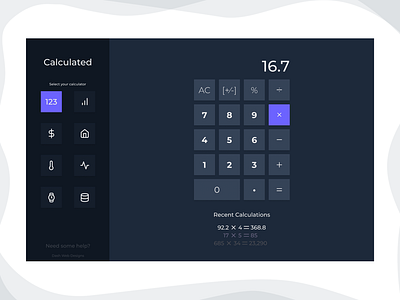 Calculator Site calculator ui dark figma minimal ui webapp