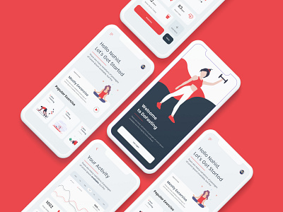 Fasting mobile app 2020 trendy app creative design e commerce illustration minimal ui ux web