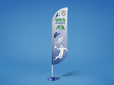 Feather flag for WKS Grunwald Poznan / Żagiel dl WKS flag illustration